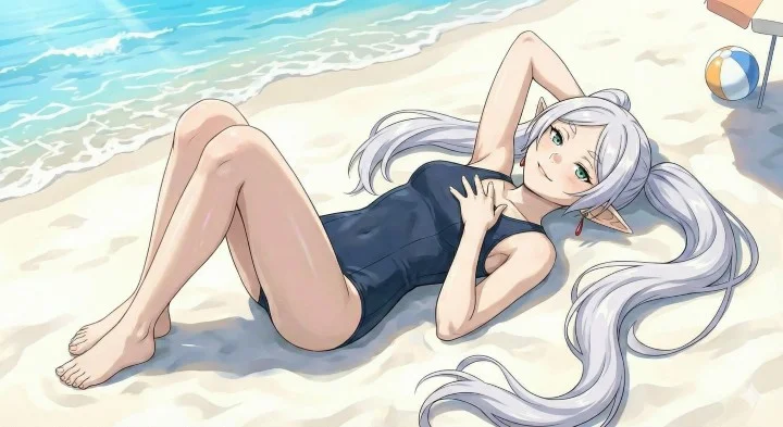 【画像】スク水のフリーレン、エロい