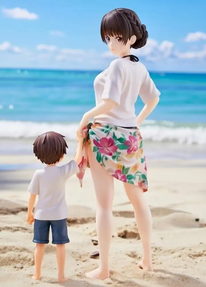 【画像】ワイ｢アクションフィギュア『子供と海水浴に来た美人ママ』を生成して｣AI｢ワカリマシタ｣
